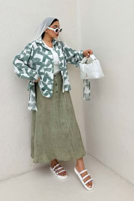 شومیز مانتویی لینن اسلپ مچ پیچ کد 1