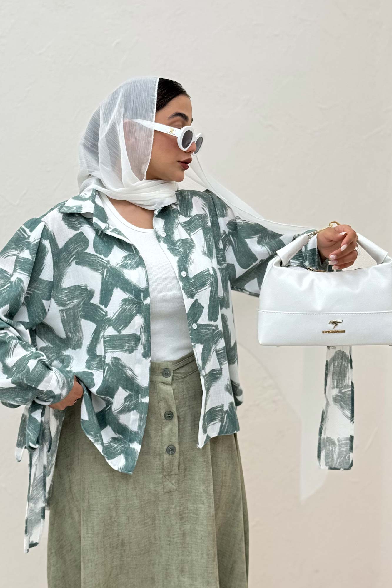 شومیز مانتویی لینن اسلپ مچ پیچ کد 1