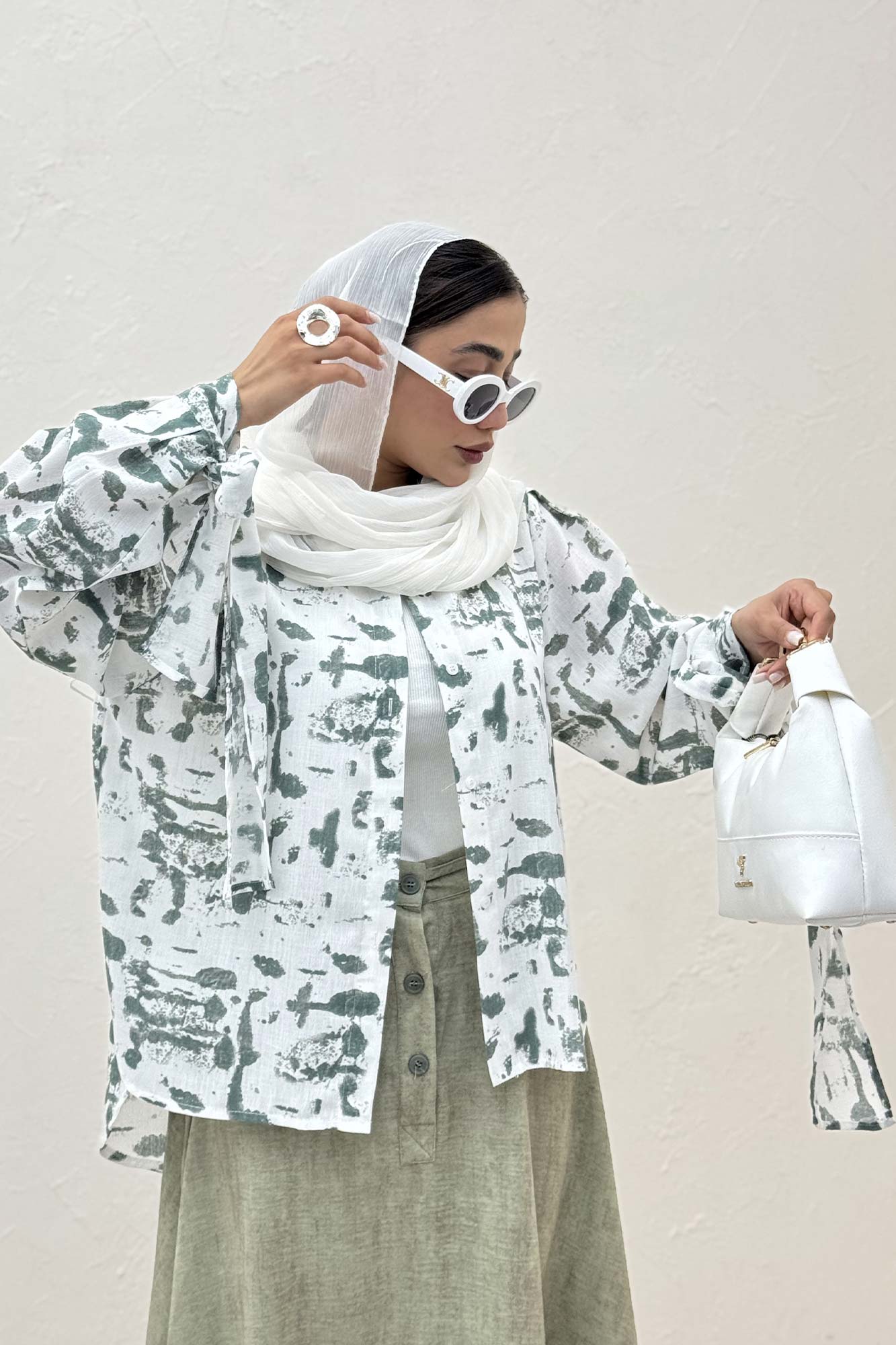 شومیز مانتویی لینن اسلپ مچ پیچ کد 2