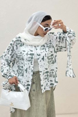 شومیز مانتویی لینن اسلپ مچ پیچ کد 2