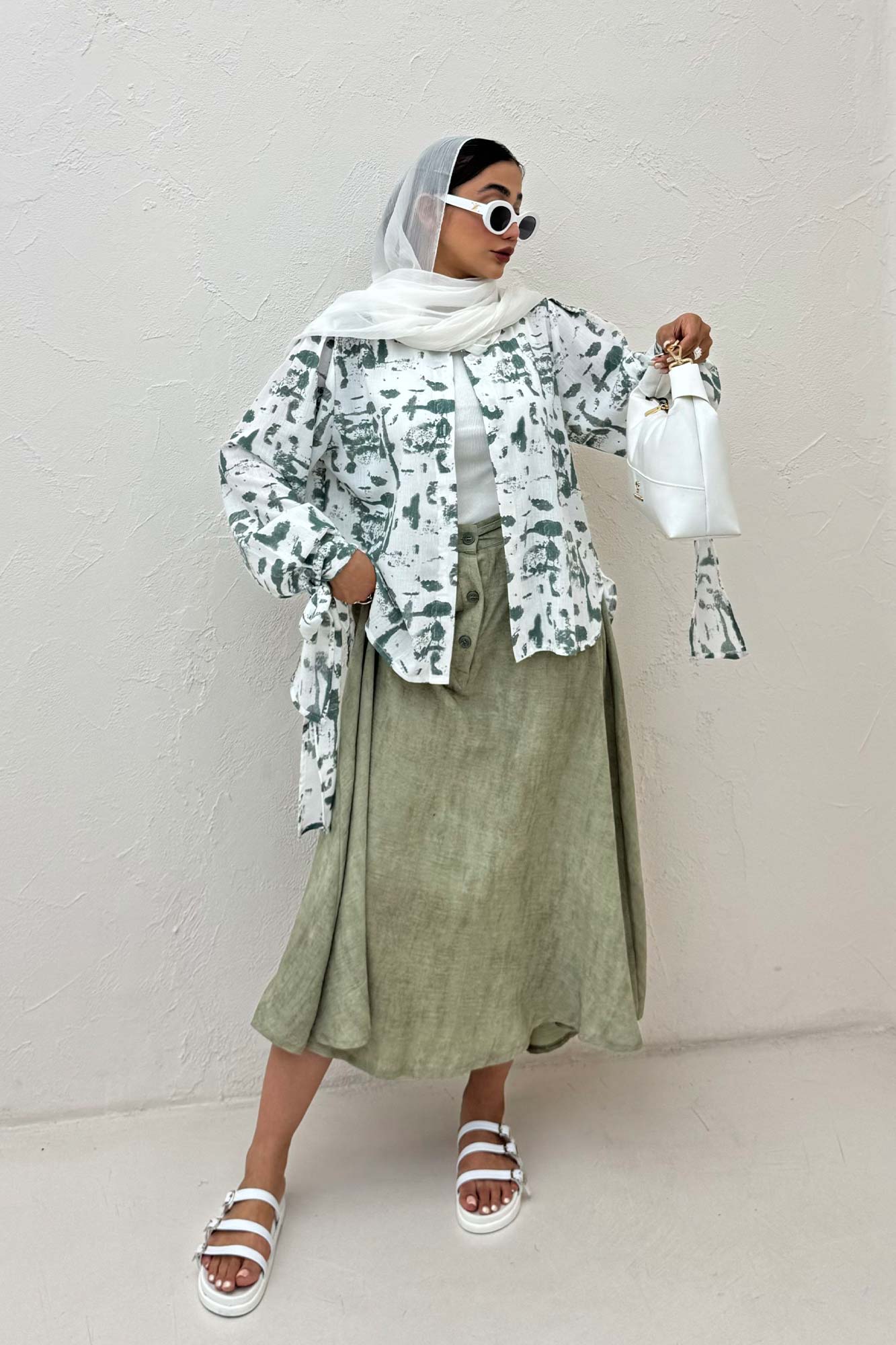 شومیز مانتویی لینن اسلپ مچ پیچ کد 2