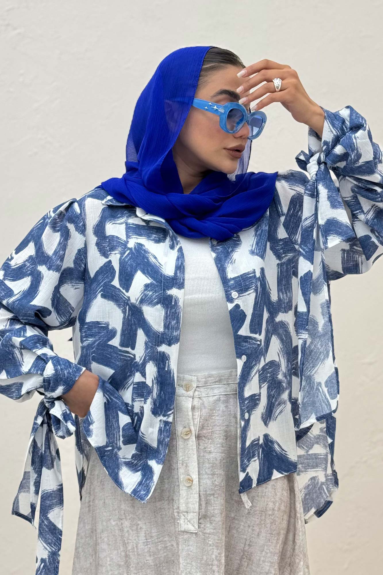 شومیز مانتویی لینن اسلپ مچ پیچ کد 1