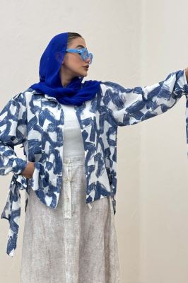 شومیز مانتویی لینن اسلپ مچ پیچ کد 1