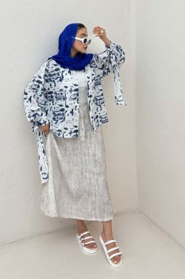 شومیز مانتویی لینن اسلپ مچ پیچ کد 2