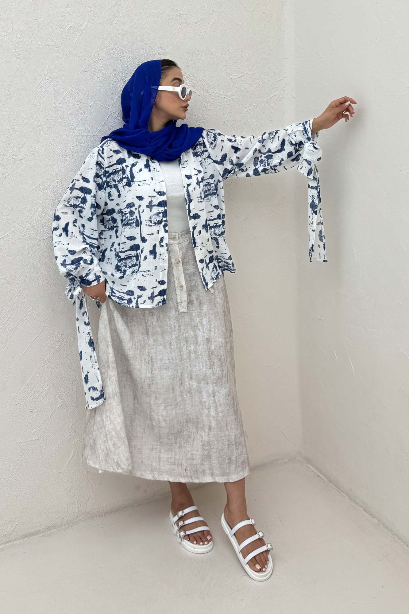 شومیز مانتویی لینن اسلپ مچ پیچ کد 2