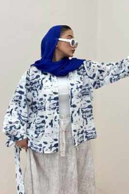 شومیز مانتویی لینن اسلپ مچ پیچ کد 2