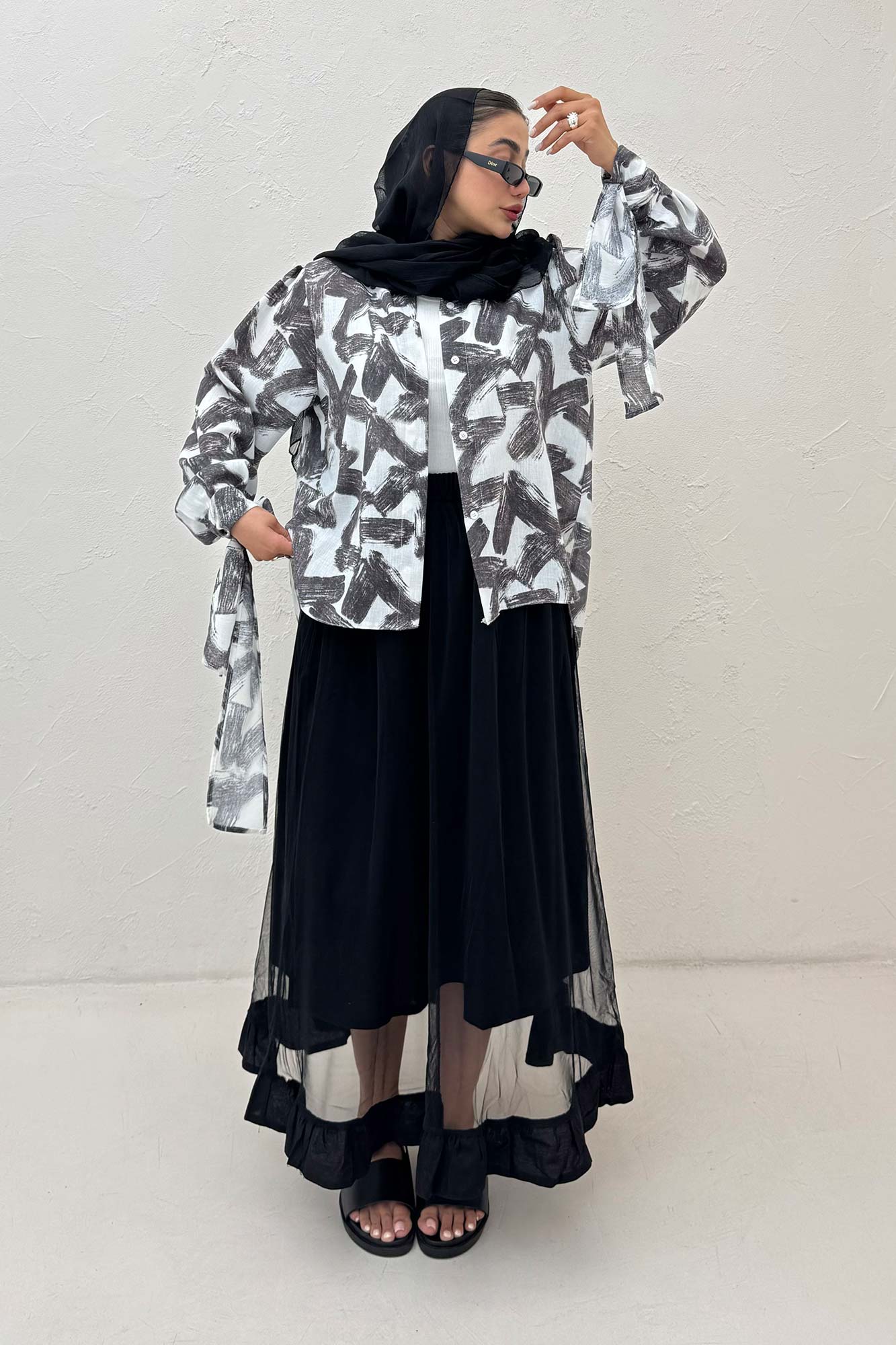 شومیز مانتویی لینن اسلپ مچ پیچ کد 1