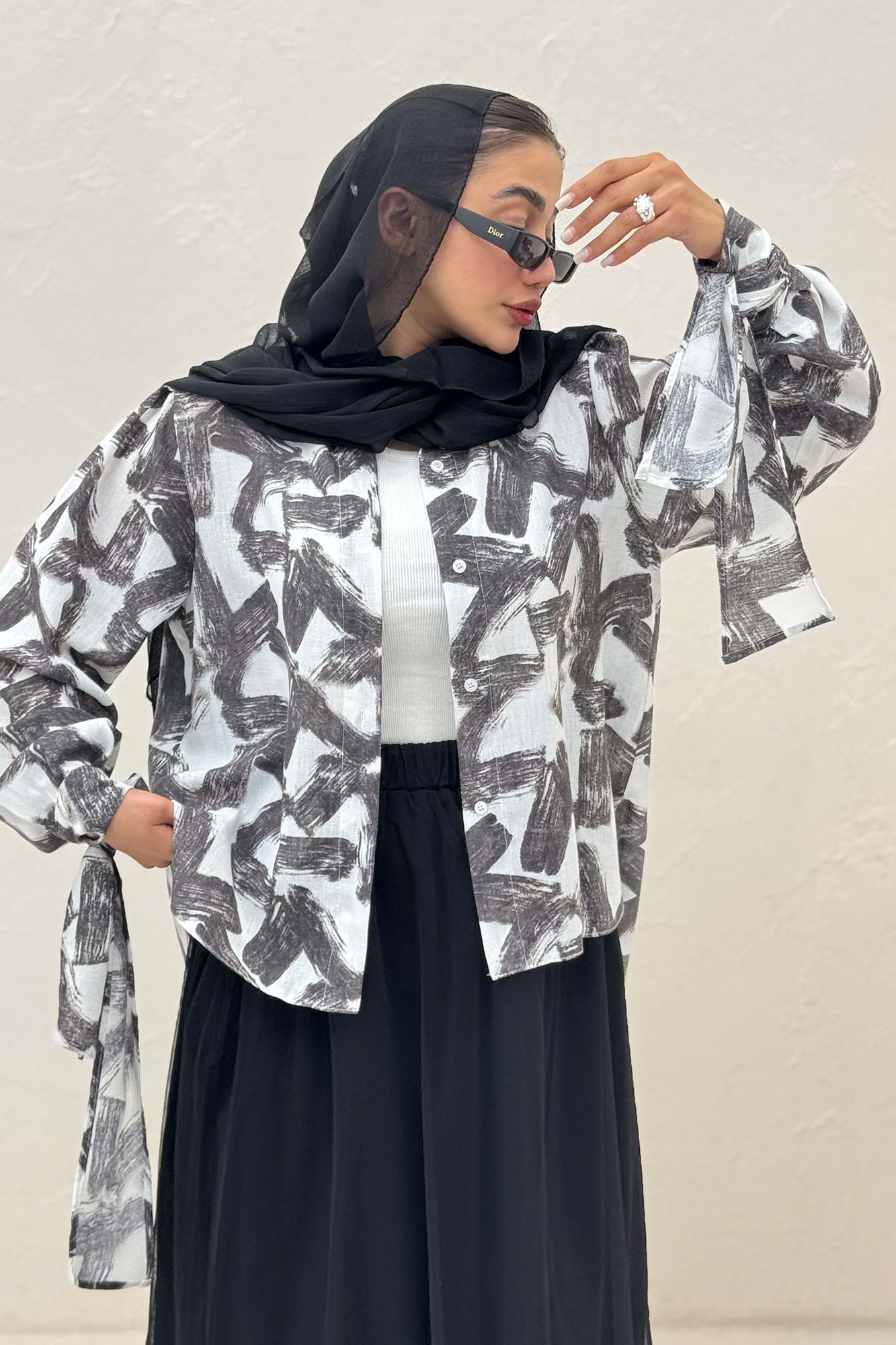 شومیز مانتویی لینن اسلپ مچ پیچ کد 1