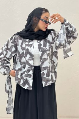 شومیز مانتویی لینن اسلپ مچ پیچ کد 1