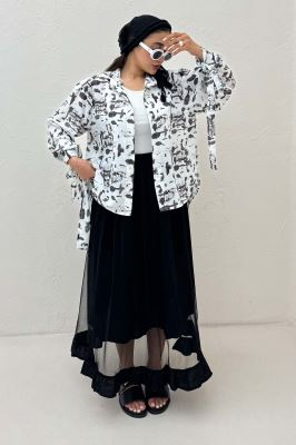 شومیز مانتویی لینن اسلپ مچ پیچ کد 2