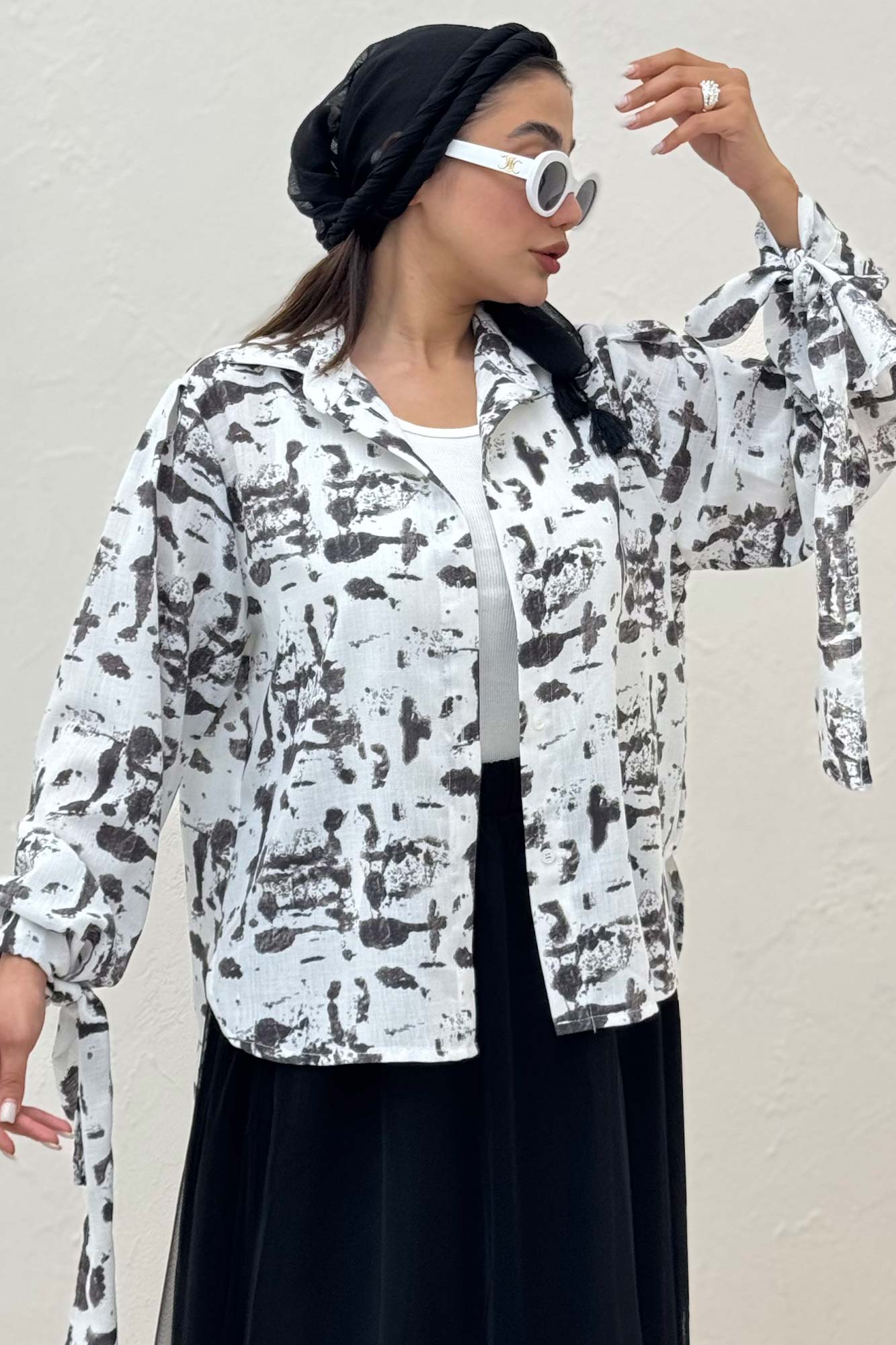 شومیز مانتویی لینن اسلپ مچ پیچ کد 2