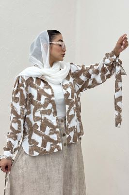 شومیز مانتویی لینن اسلپ مچ پیچ کد 1