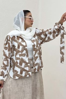 شومیز مانتویی لینن اسلپ مچ پیچ کد 1