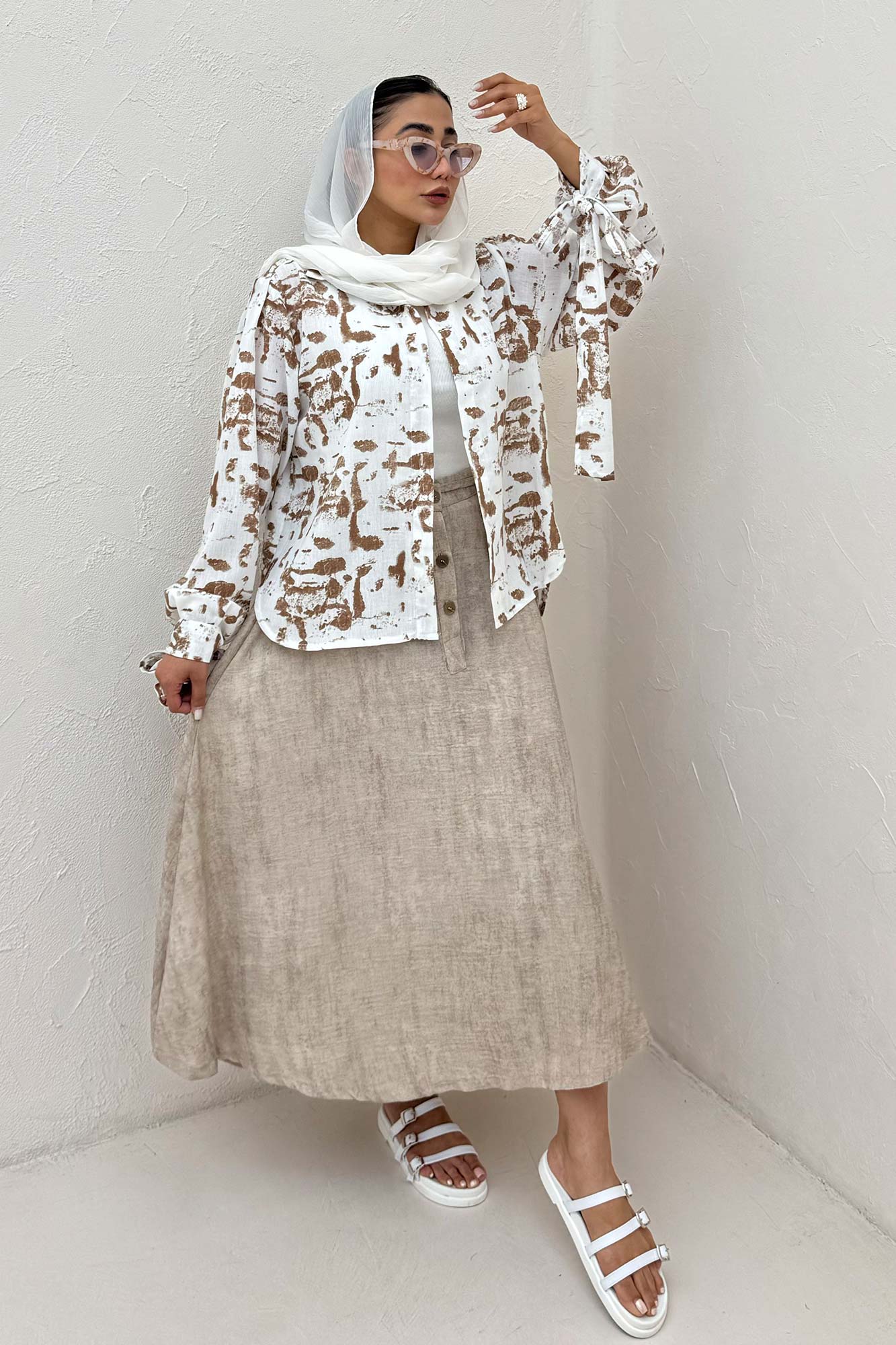 شومیز مانتویی لینن اسلپ مچ پیچ کد 2