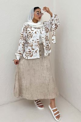 شومیز مانتویی لینن اسلپ مچ پیچ کد 2