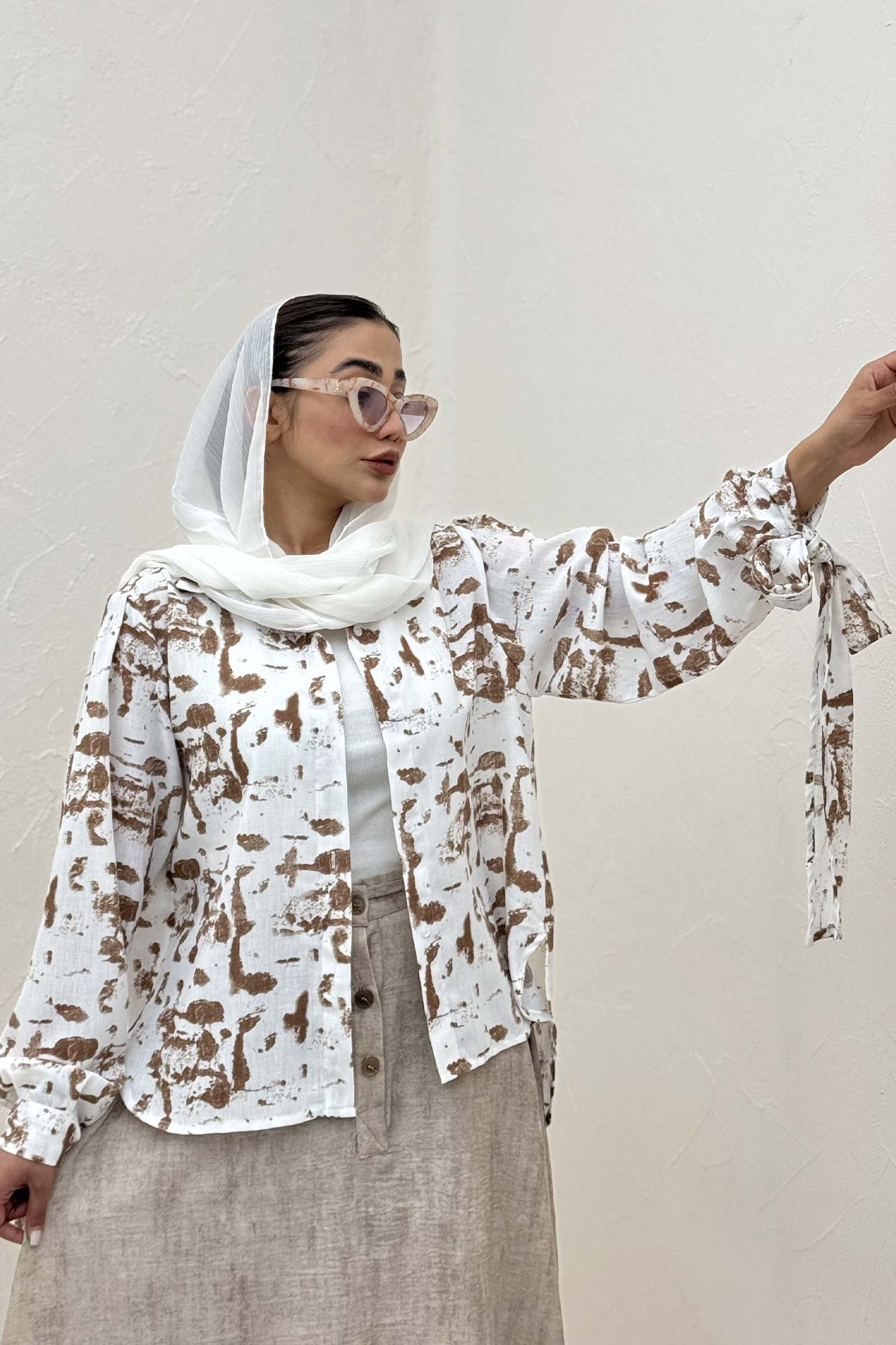 شومیز مانتویی لینن اسلپ مچ پیچ کد 2