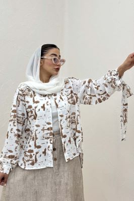 شومیز مانتویی لینن اسلپ مچ پیچ کد 2