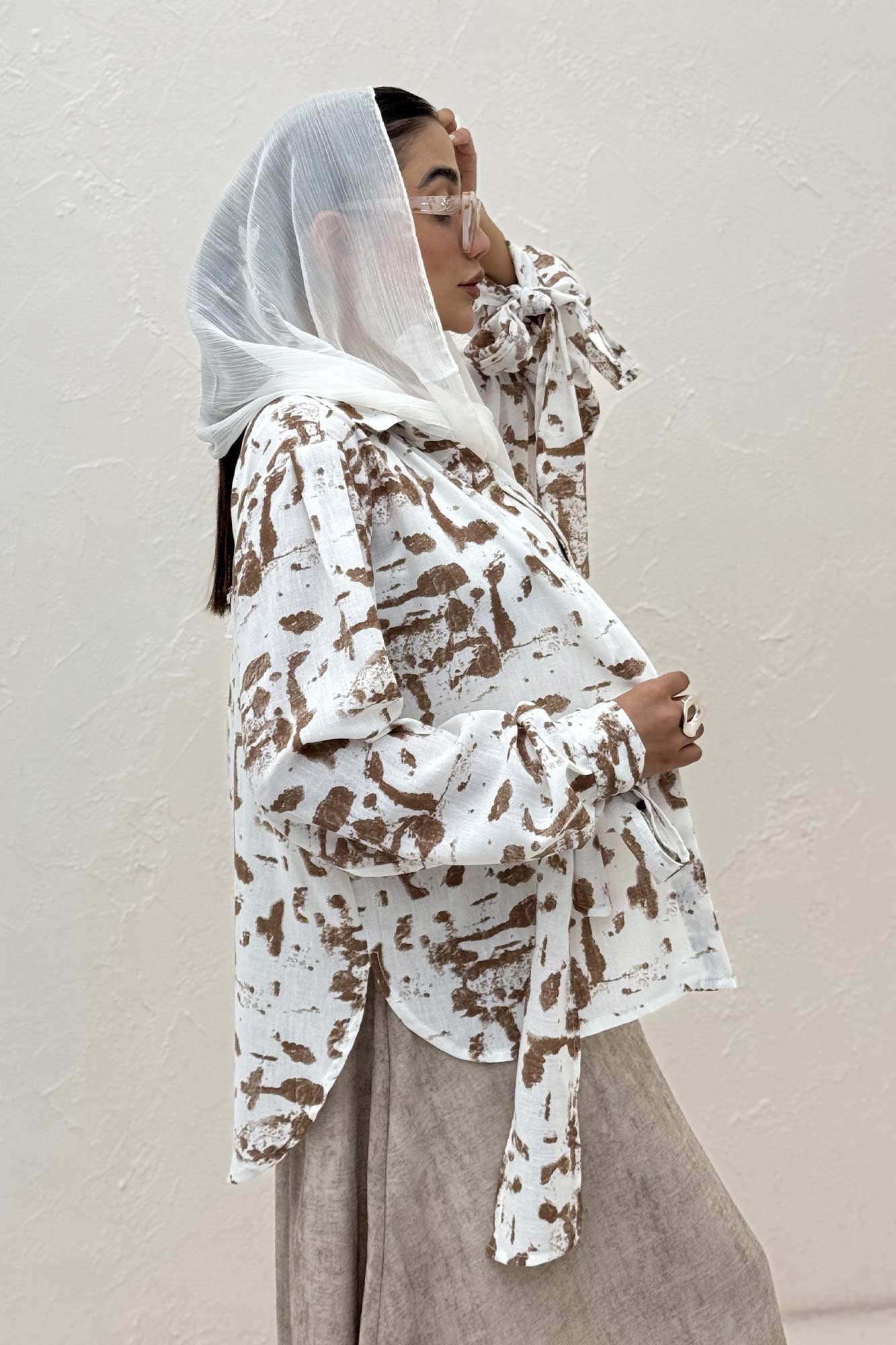 شومیز مانتویی لینن اسلپ مچ پیچ کد 2