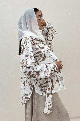 شومیز مانتویی لینن اسلپ مچ پیچ کد 2