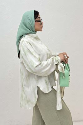 شومیز پرینتی یقه سه سانت مچ پیچ کد2