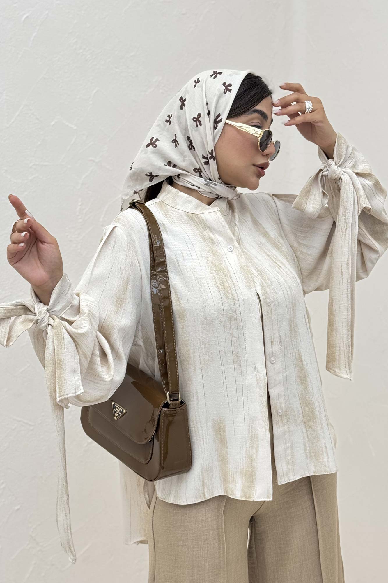 شومیز پرینتی یقه سه سانت مچ پیچ کد2