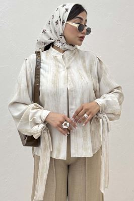 شومیز پرینتی یقه سه سانت مچ پیچ کد2