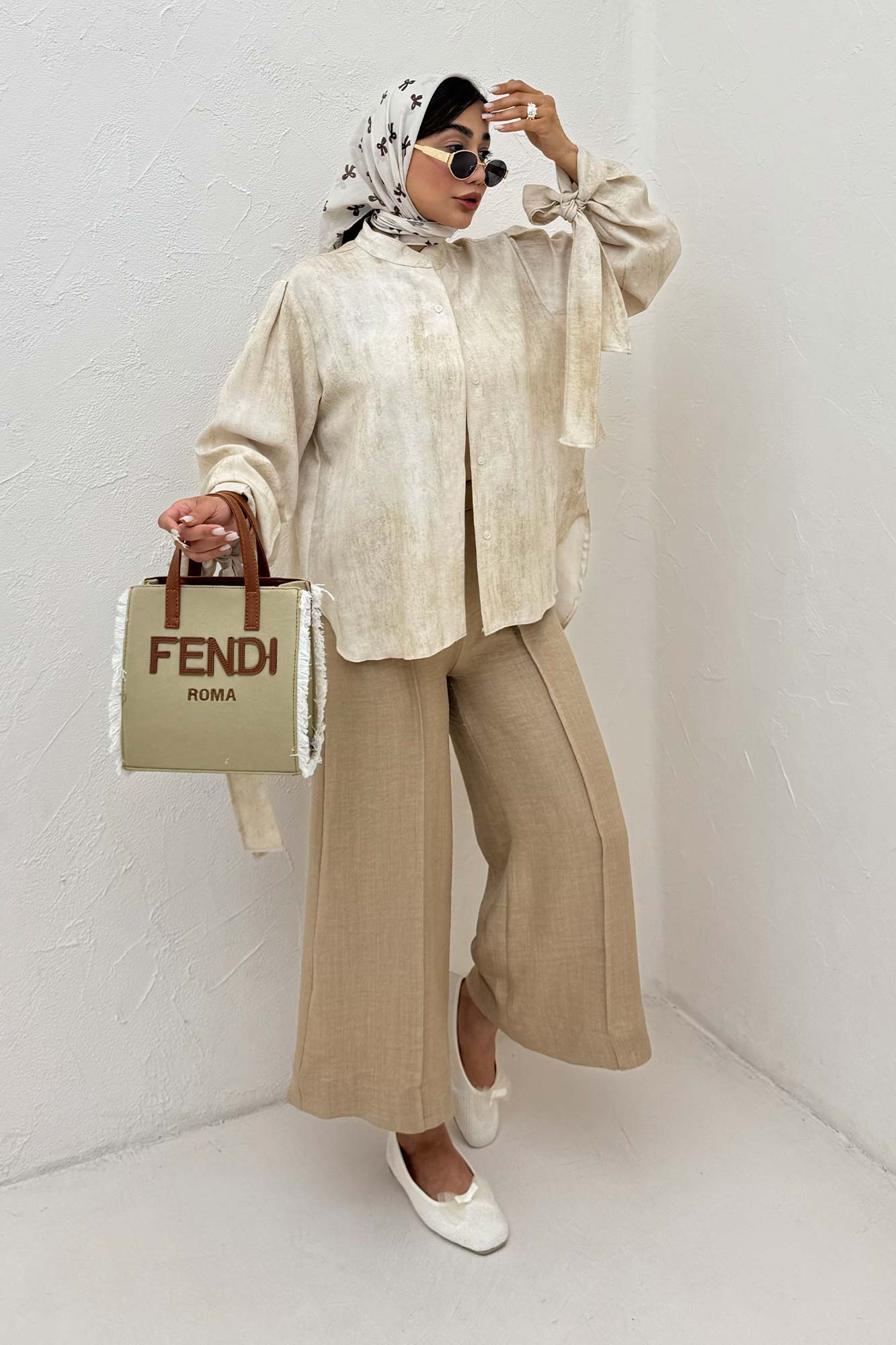 شومیز پرینتی یقه سه سانت مچ پیچ کد1