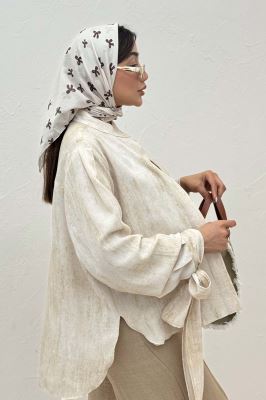 شومیز پرینتی یقه سه سانت مچ پیچ کد1