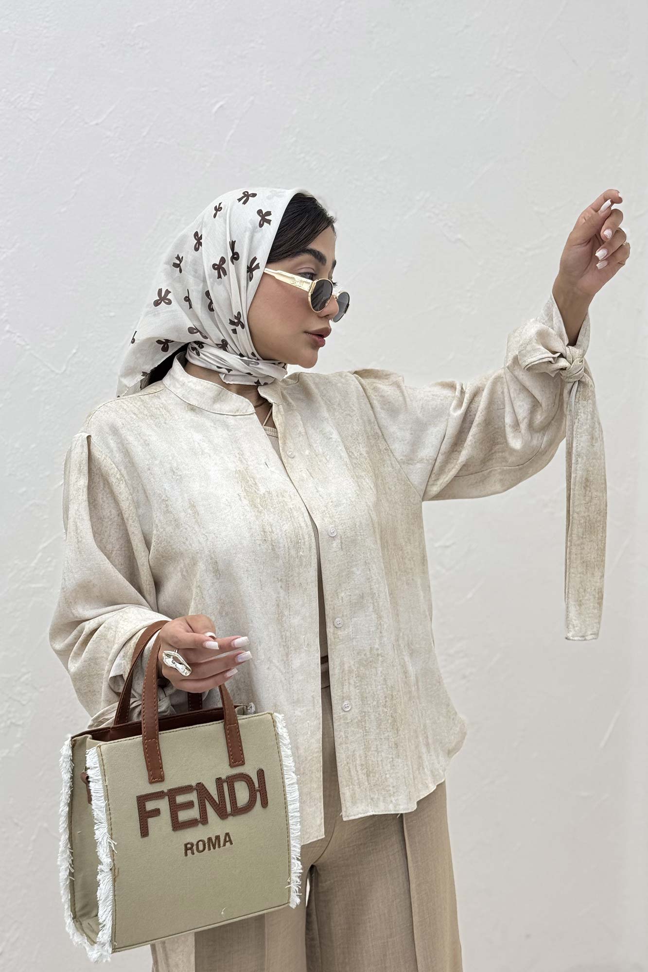 شومیز پرینتی یقه سه سانت مچ پیچ کد1