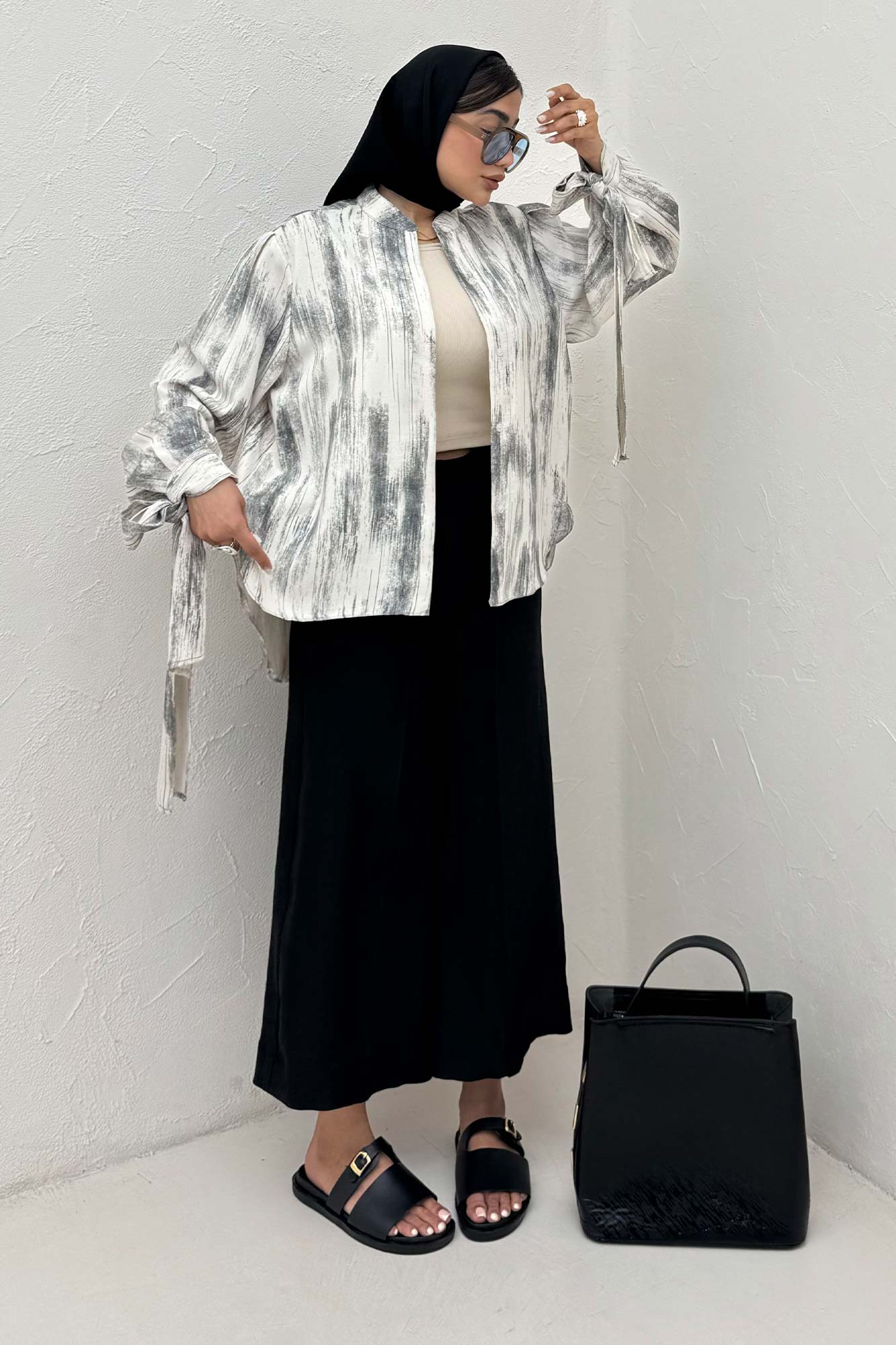 شومیز پرینتی یقه سه سانت مچ پیچ کد2