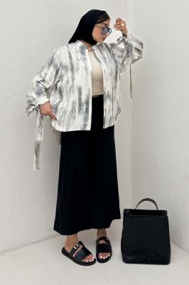 شومیز پرینتی یقه سه سانت مچ پیچ کد2