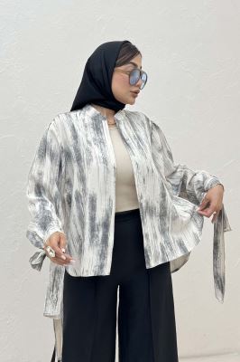 شومیز پرینتی یقه سه سانت مچ پیچ کد2