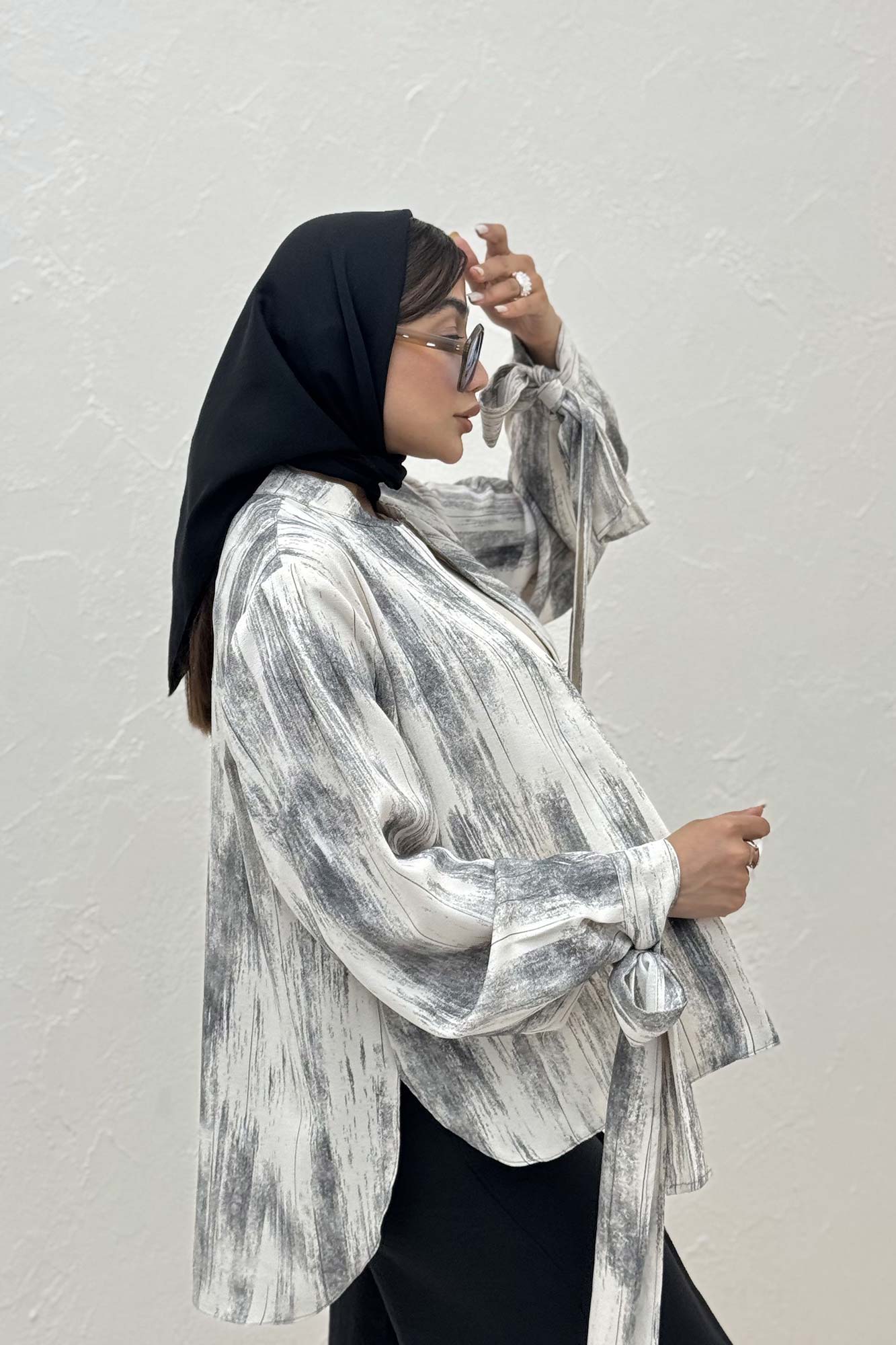 شومیز پرینتی یقه سه سانت مچ پیچ کد2