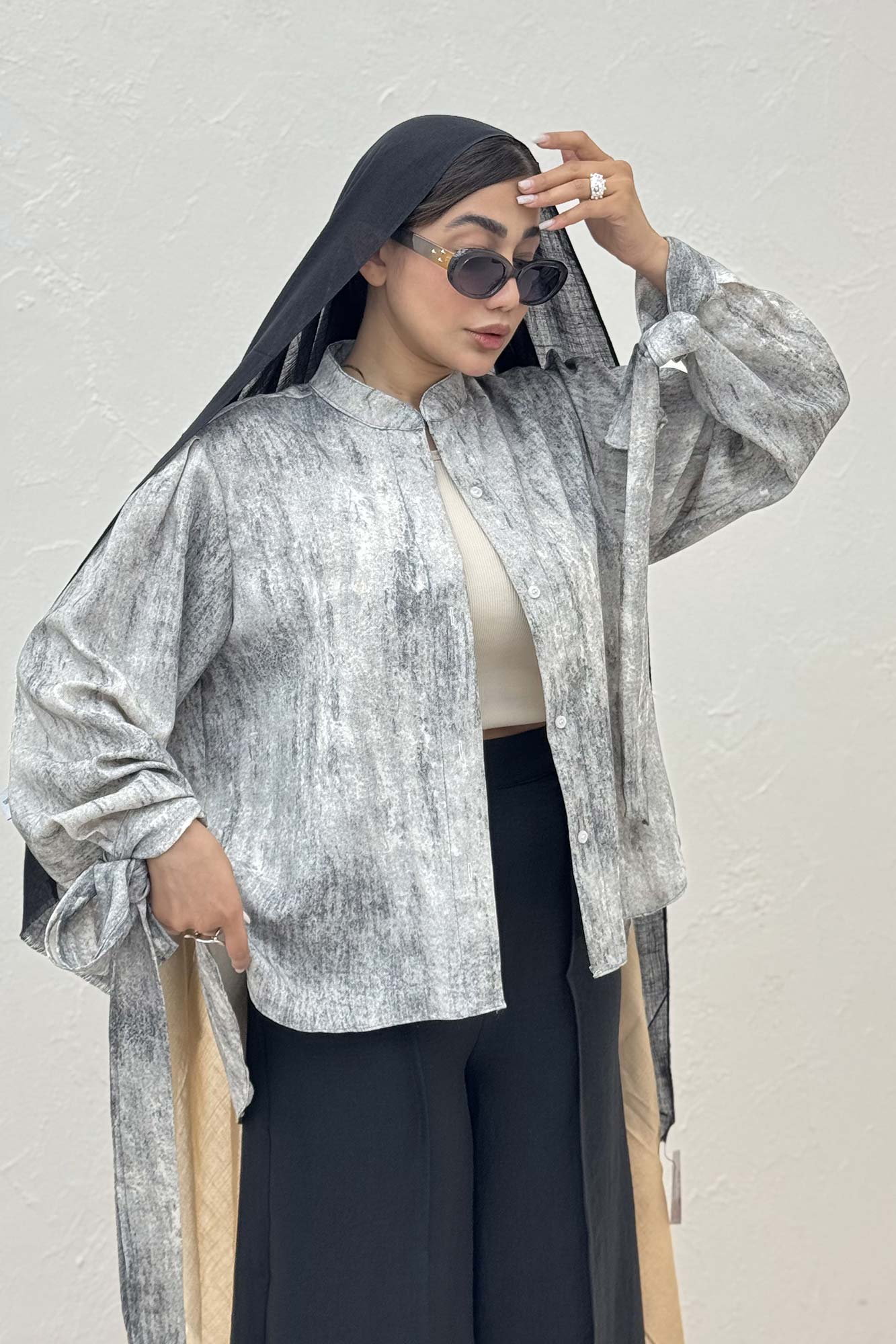 شومیز پرینتی یقه سه سانت مچ پیچ کد1