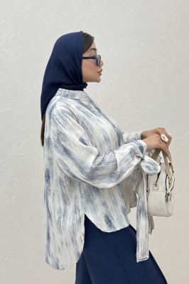 شومیز پرینتی یقه سه سانت مچ پیچ کد2