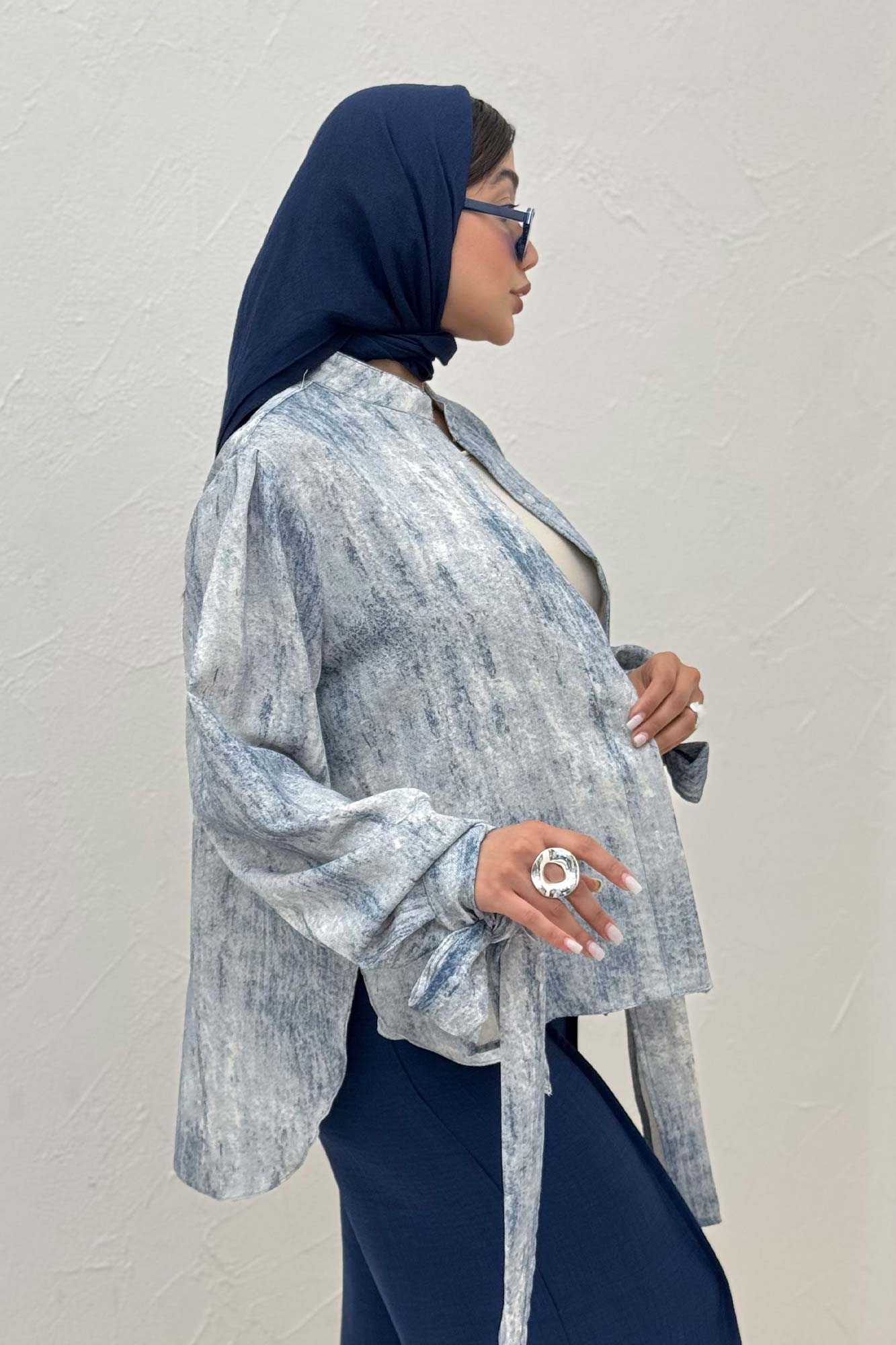 شومیز پرینتی یقه سه سانت مچ پیچ کد1