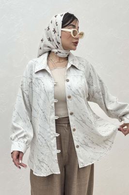 شومیز مانتویی پرینتی دکمه دربند کد 4