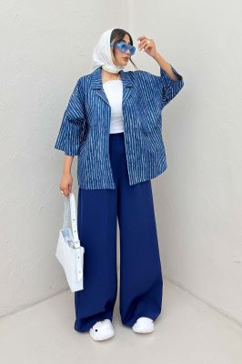 مانتو یقه شکاری راه راه زارا