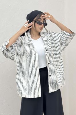 مانتو یقه شکاری راه راه زارا