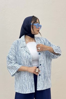 مانتو یقه شکاری راه راه زارا