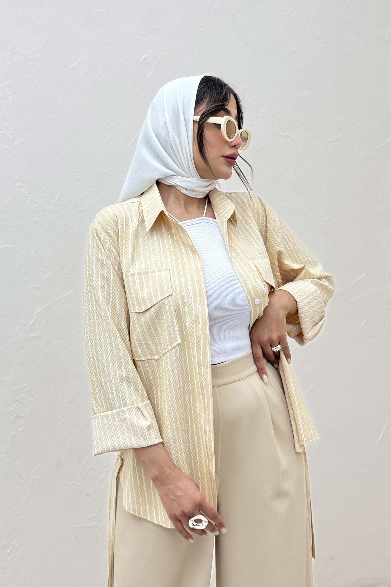 مانتو دو جیب پاکتی راه راه زارا بغل بند