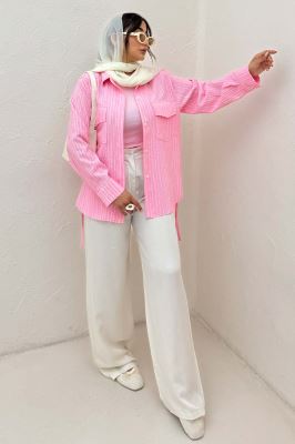 مانتو دو جیب پاکتی راه راه زارا بغل بند