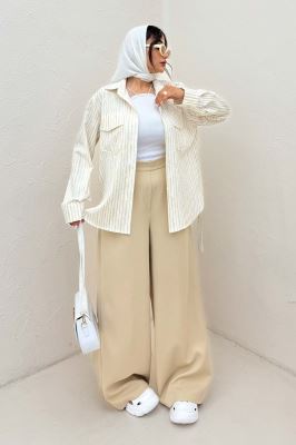 مانتو دو جیب پاکتی راه راه زارا بغل بند