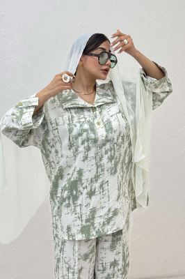 ست شومیز و شلوار پرینتی زافیرا کد 3