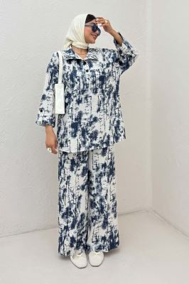 ست شومیز و شلوار پرینتی زافیرا کد 3