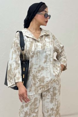 ست شومیز و شلوار پرینتی زافیرا کد 3