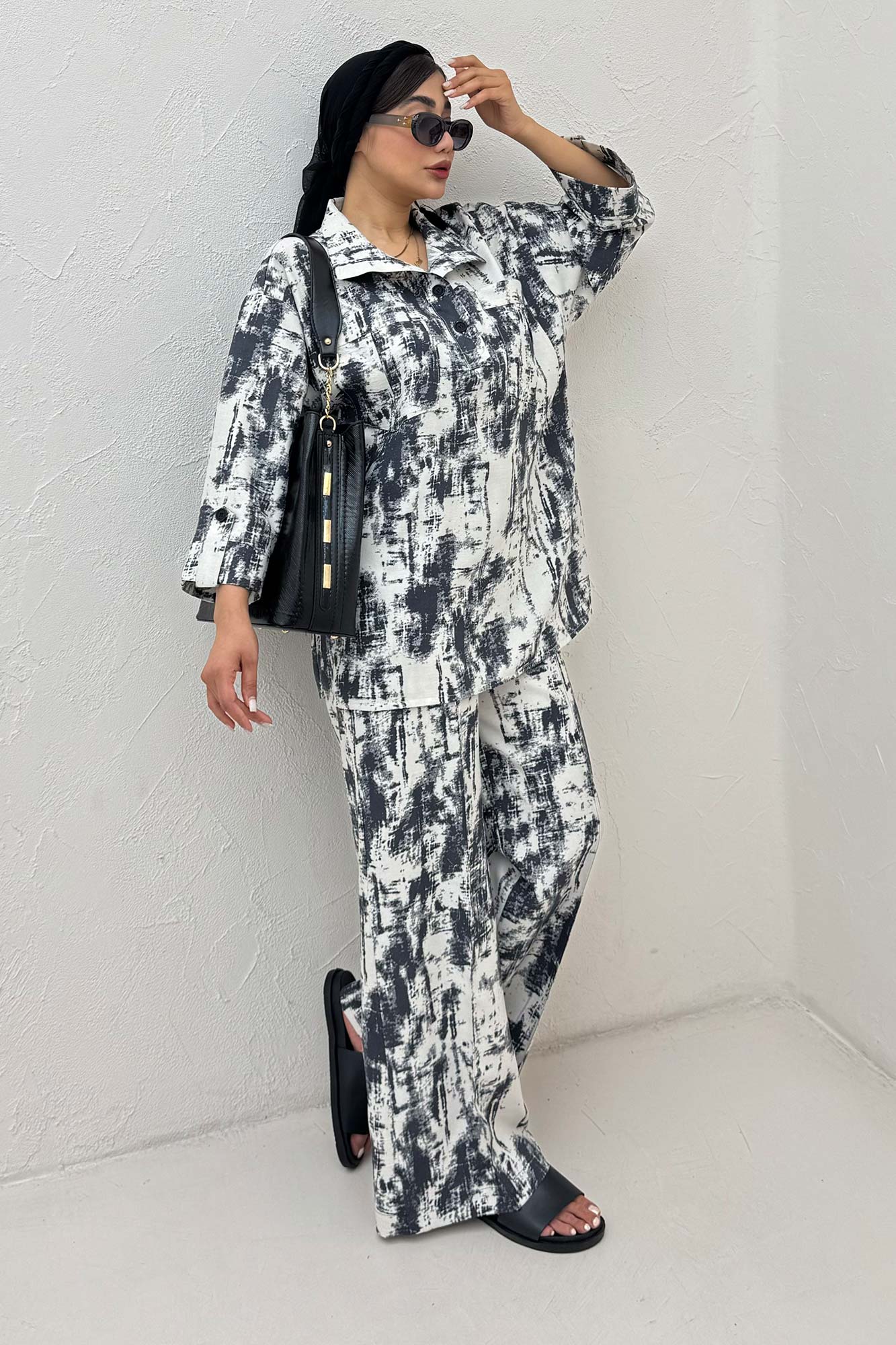 ست شومیز و شلوار پرینتی زافیرا کد 3