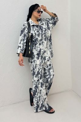 ست شومیز و شلوار پرینتی زافیرا کد 3