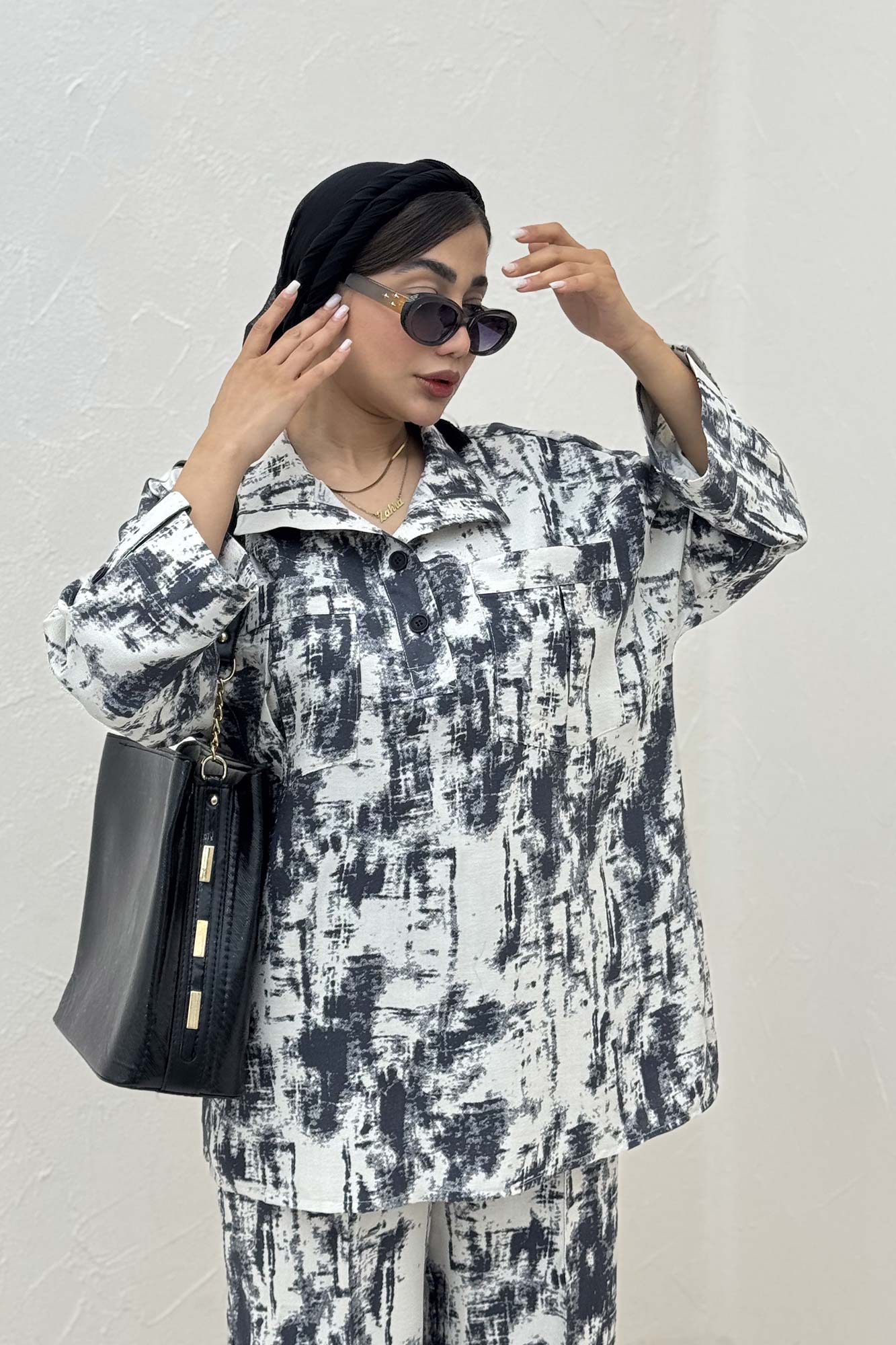 ست شومیز و شلوار پرینتی زافیرا کد 3