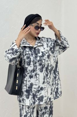 ست شومیز و شلوار پرینتی زافیرا کد 3